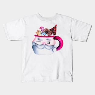 Santa Candy Mug and Christmas Candies - White Kids T-Shirt